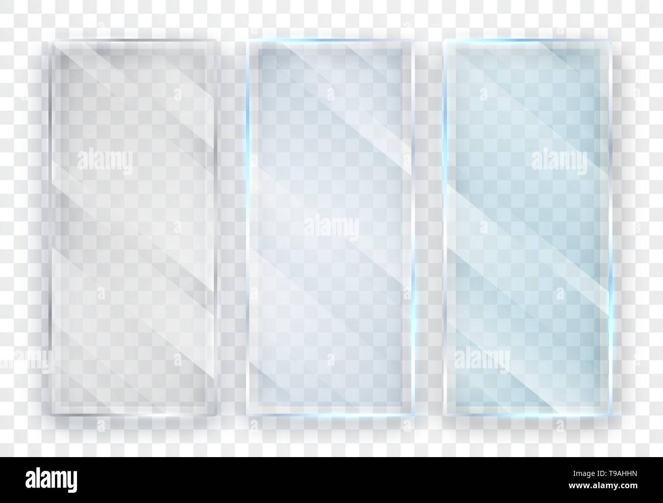 Glass Plates Set Glass Banners On Transparent Background Flat