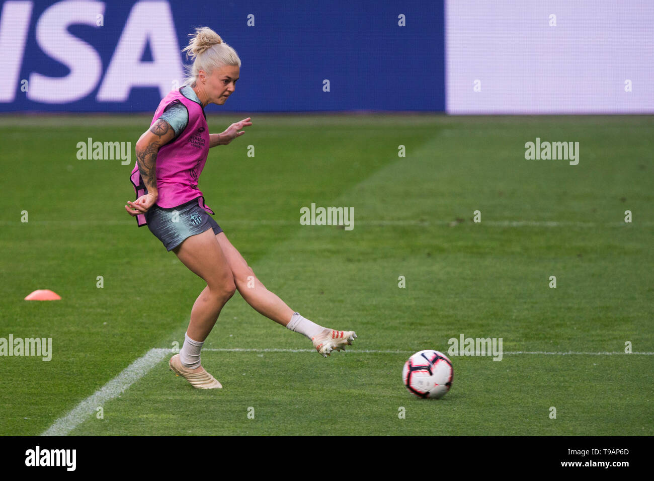 Groupama Arena, Budapest, Hungary. 17th May, 2019. UEFA Womens Champions League Final, Lyon versus Barcelona, training and press conference; Maria Leon of Barcelona Credit: Action Plus Sports/Alamy Live News Stock Photo