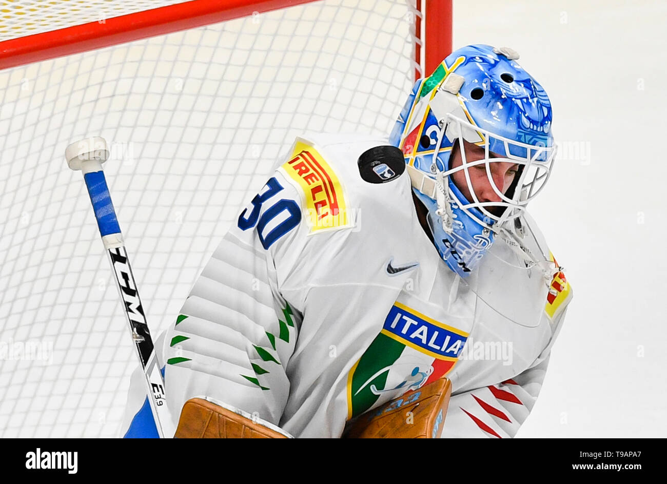 Bratislava, Slovakia. 17th May, 2019. MARCO DE FILIPPO ROIA of Italy in action during the Ice Hockey World Championships group B match between Czech Republic and Italy in Bratislava, Slovakia, May 17, 2019. Credit: Vit Simanek/CTK Photo/Alamy Live News Stock Photo