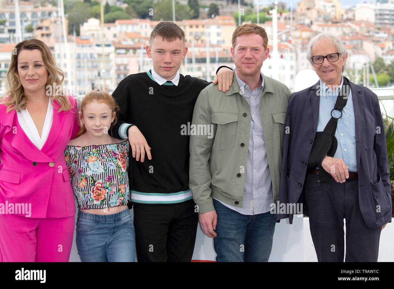 Debbie Honeywood, Katie Proctor, Rhys Stone, Kris Hitchen and Ken Loach at the 'Sorry We Missed You' photocall during the 72nd Cannes Film Festival at the Palais des Festivals on May 17, 2019 in Cannes, France Stock Photo