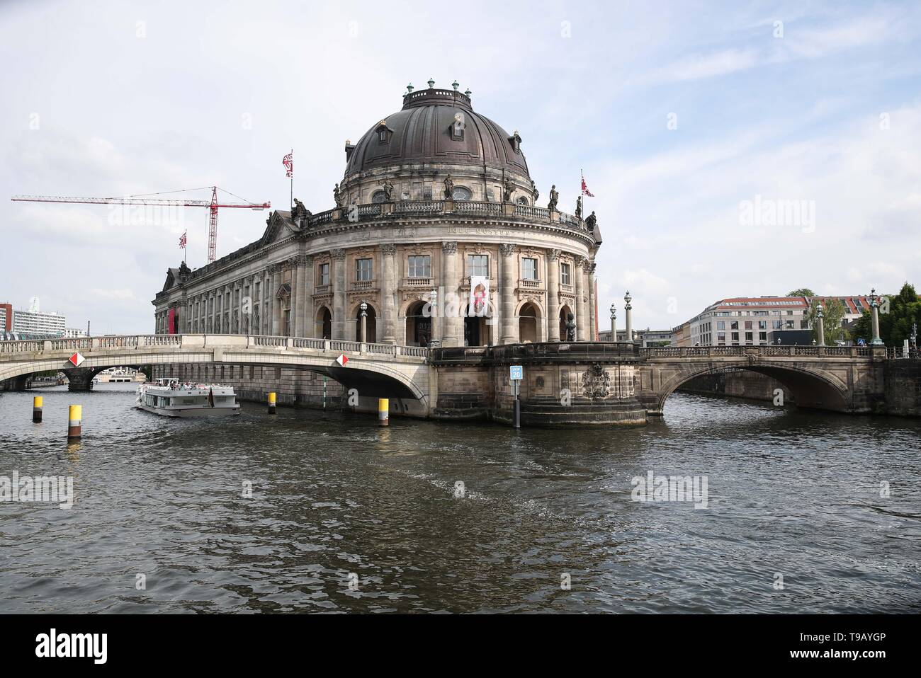 Beijing, China. 17th May, 2019. Photo taken on May 17, 2019 shows a view of the Bode Museum at Museum Island in Berlin, capital of Germany. Museum Island, a UNESCO world heritage site, is the northern part of an island in the Spree river in Berlin. Its name comes from the complex of worldwide famous museums such as Altes Museum (Old Museum), Neues Museum (New Museum), Alte Nationalgalerie (Old National Gallery), Bode Museum and Pergamon Museum. May 18 marks the International Museum Day. Credit: Shan Yuqi/Xinhua/Alamy Live News Stock Photo