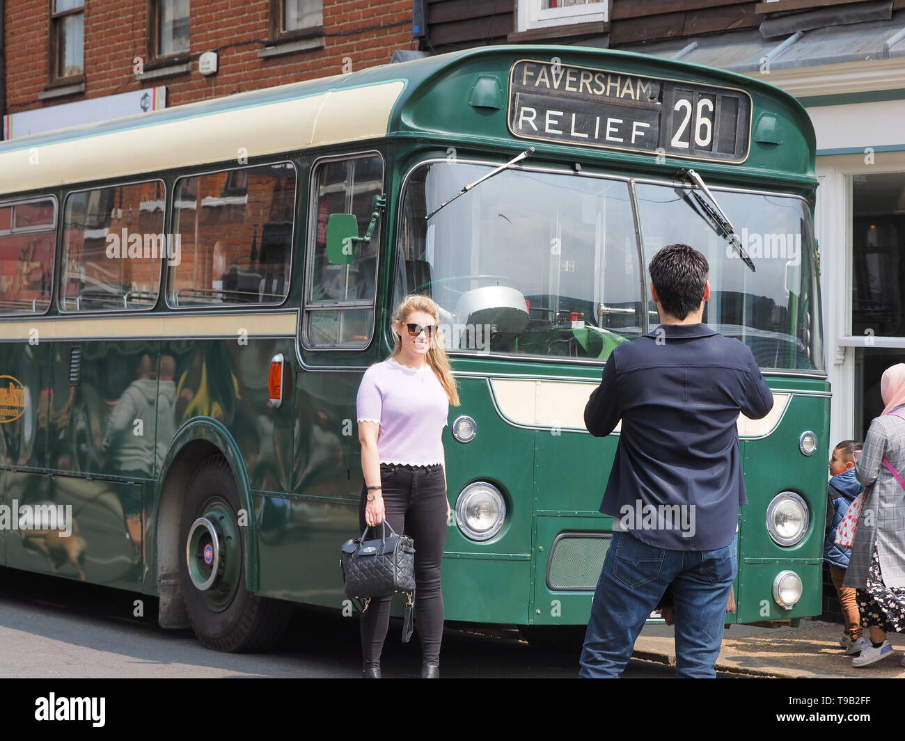 Faversham, Kent, UK. 18th May, 2019. 25th Faversham Transport Weekend: the first day of this annual transport festival show casing a range of vintage buses and commercial transport. Credit: James Bell/Alamy Live News Stock Photo