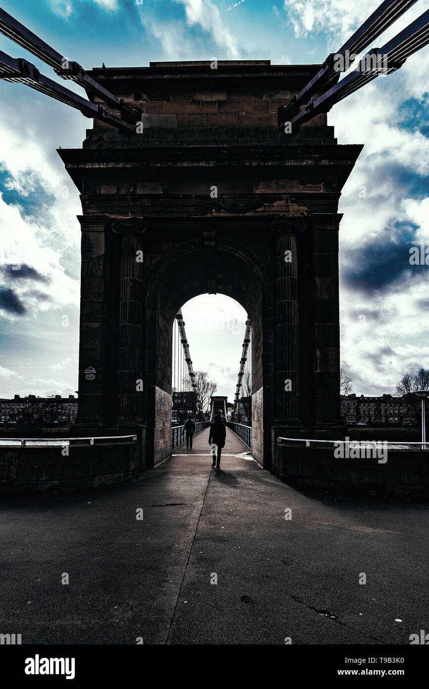South Portland Street Suspension Bridge. Glasgow, Scotland Stock Photo