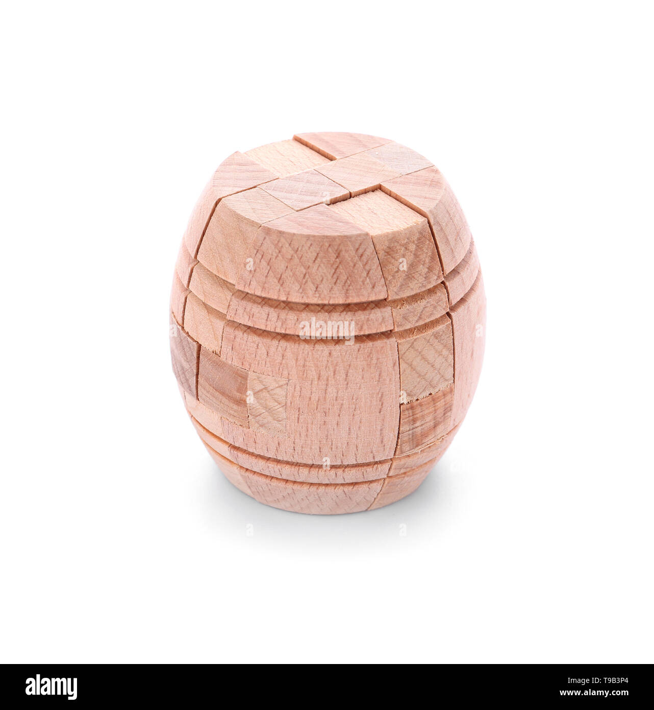 Wooden puzzle on white background Stock Photo - Alamy