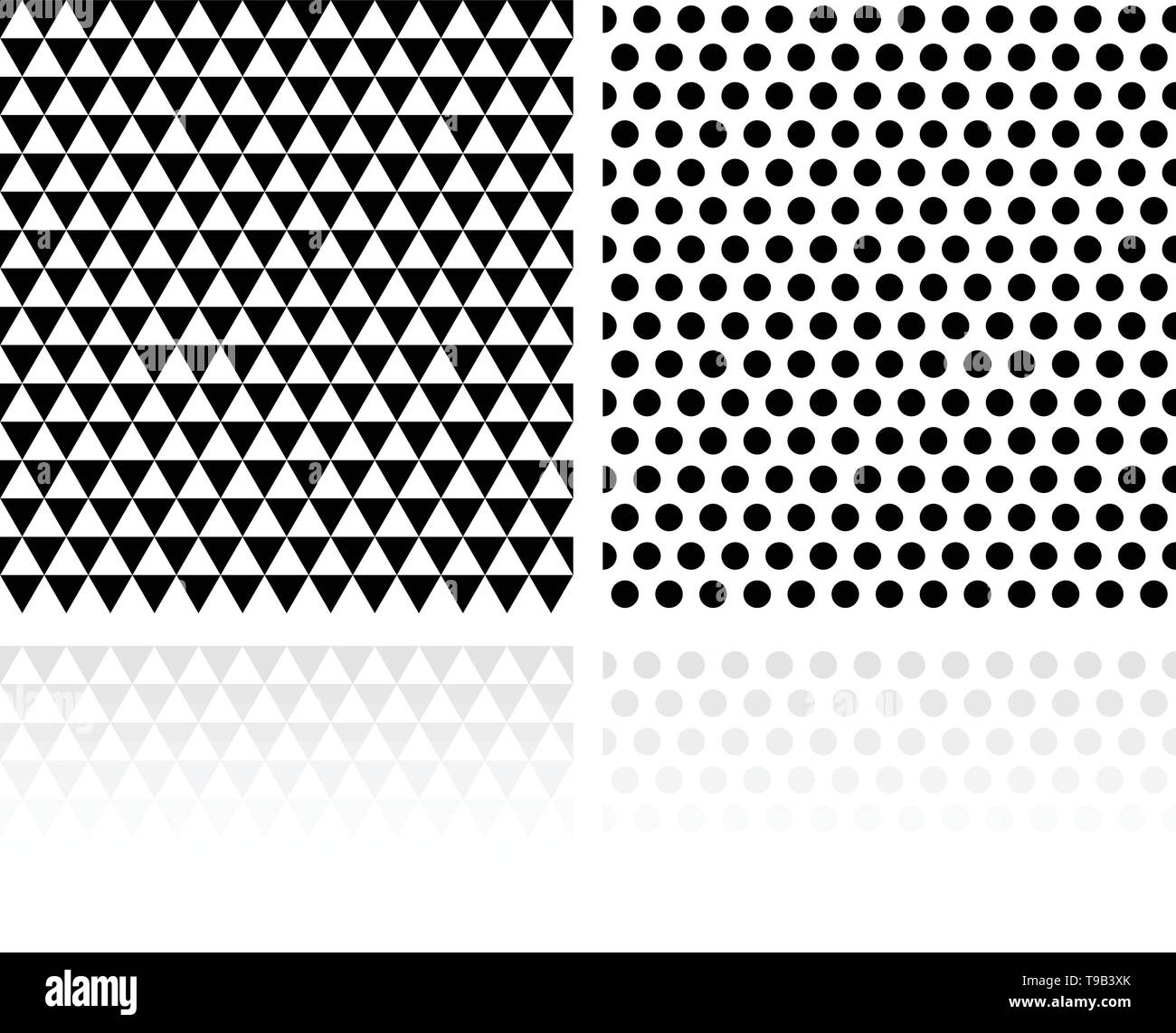 Repeatable seamless geometric pattern with triangles and circles Stock Vector