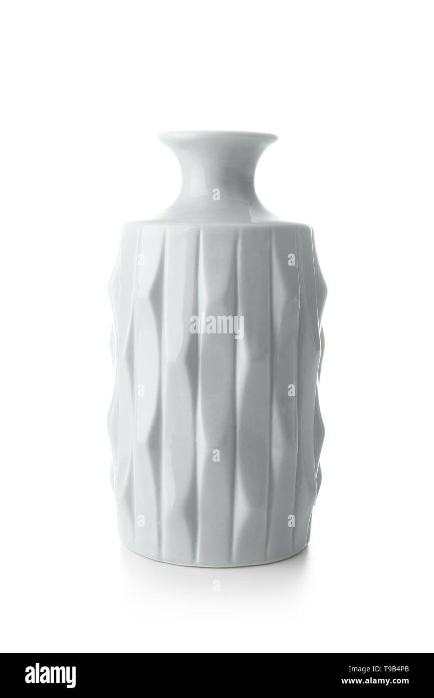 Beautiful ceramic vase on white background Stock Photo - Alamy