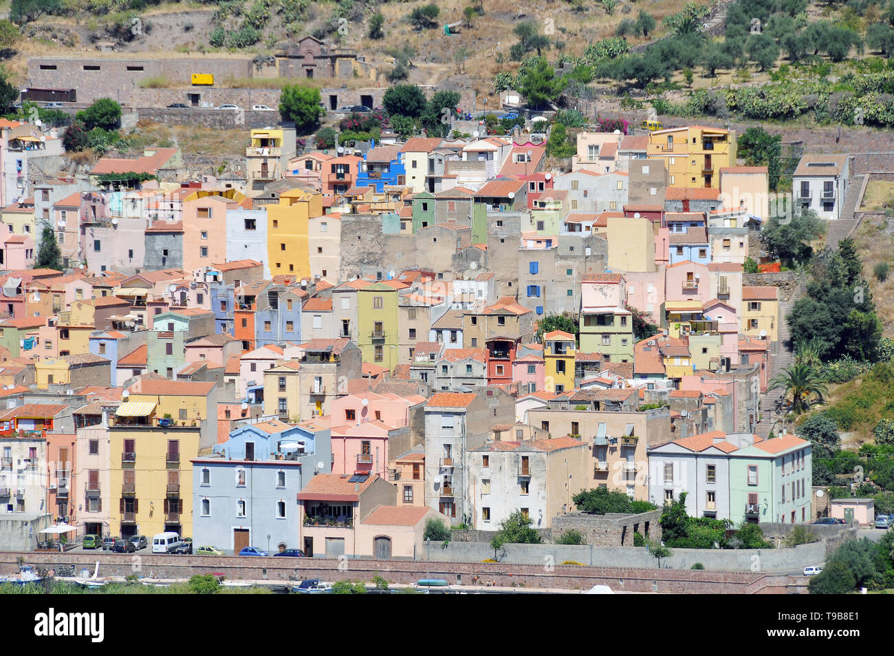 Colorful houses, Bosa, Sardinia, Italy Stock Photo Alamy