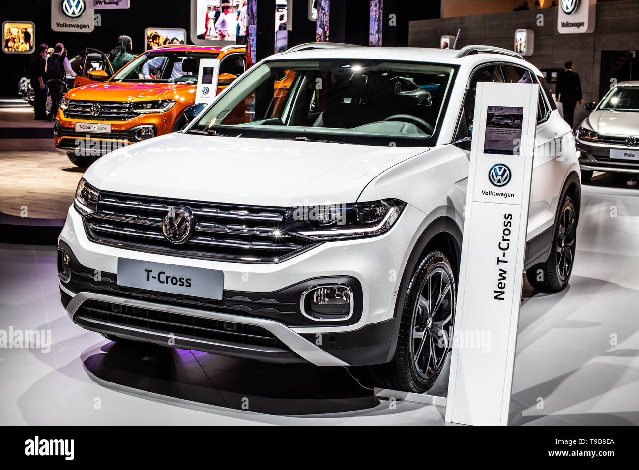 Brussels, Belgium, Jan 18, 2019: metallic white Volkswagen VW T-Cross at  Brussels Motor Show, MQB platform, compact SUV produced by Volkswagen Group  Stock Photo - Alamy