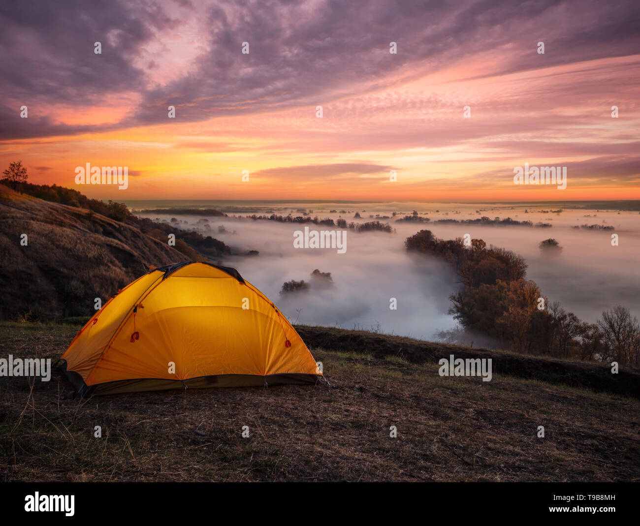 Camp tent above the river hi-res stock photography and images - Alamy