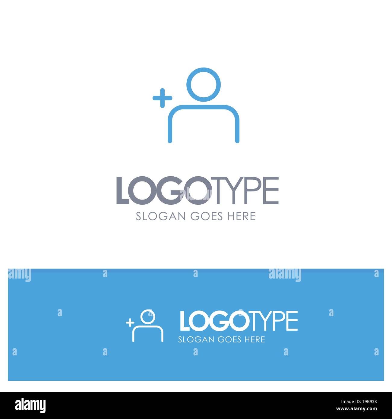 Discover People, Instagram, Sets Blue outLine Logo with place for