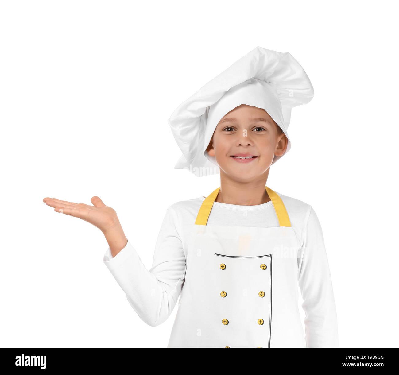 Cute little chef on white background Stock Photo - Alamy