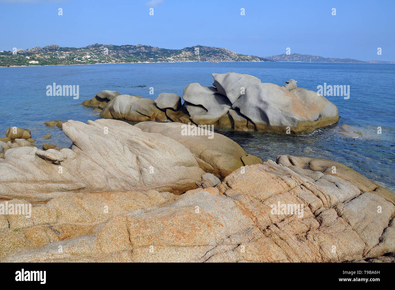 Rocks on the beach of Palau city, Palau, Sardinia, Italy Stock Photo