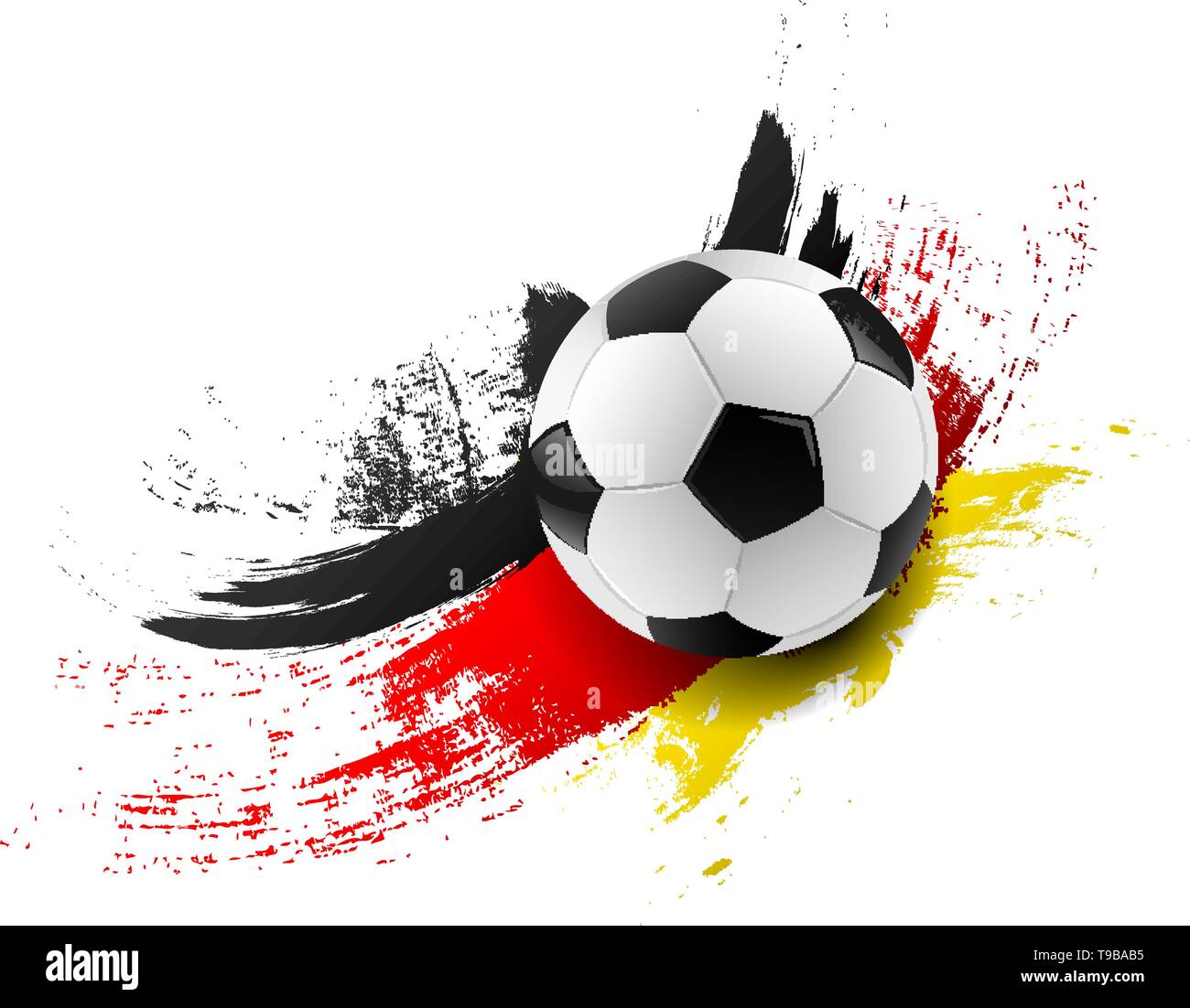 Soccer ball with germany flag colors brush Stock Vector
