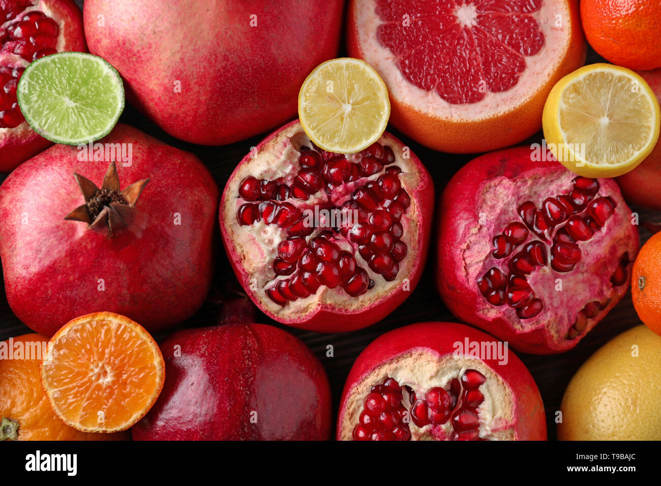 Different ripe fruits as background Stock Photo - Alamy