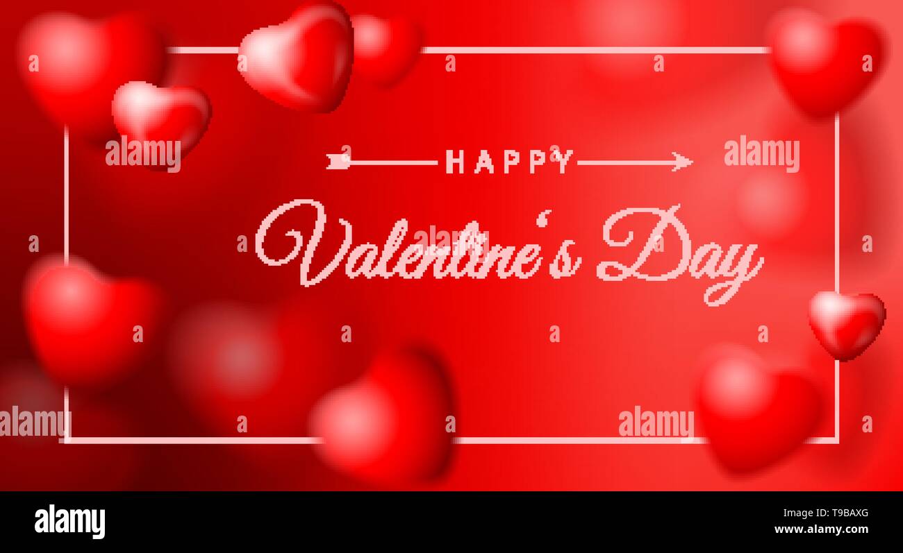 Happy valentines day vector background with red hearts Stock Vector ...