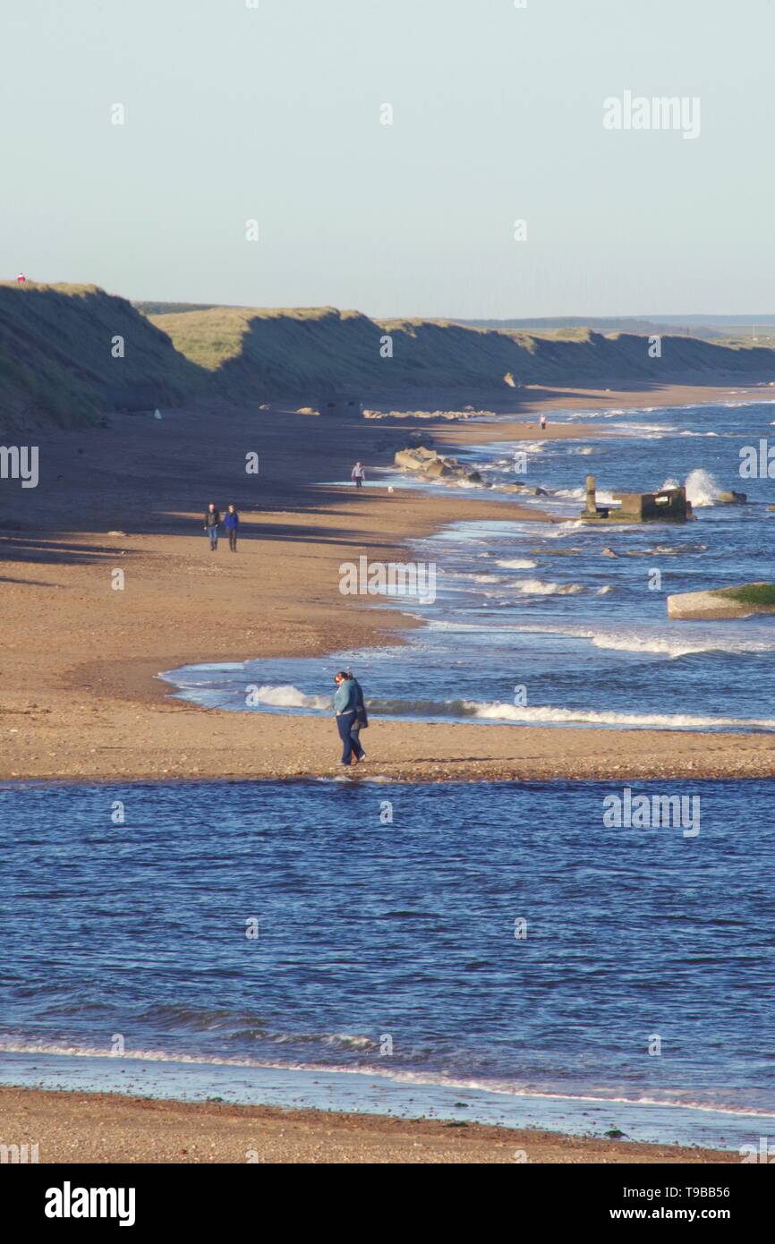 People Walking on Aberdeen Beach on an Autumn Evening. Donmouth Local Nature  Reserve, Scotland, UK Stock Photo - Alamy