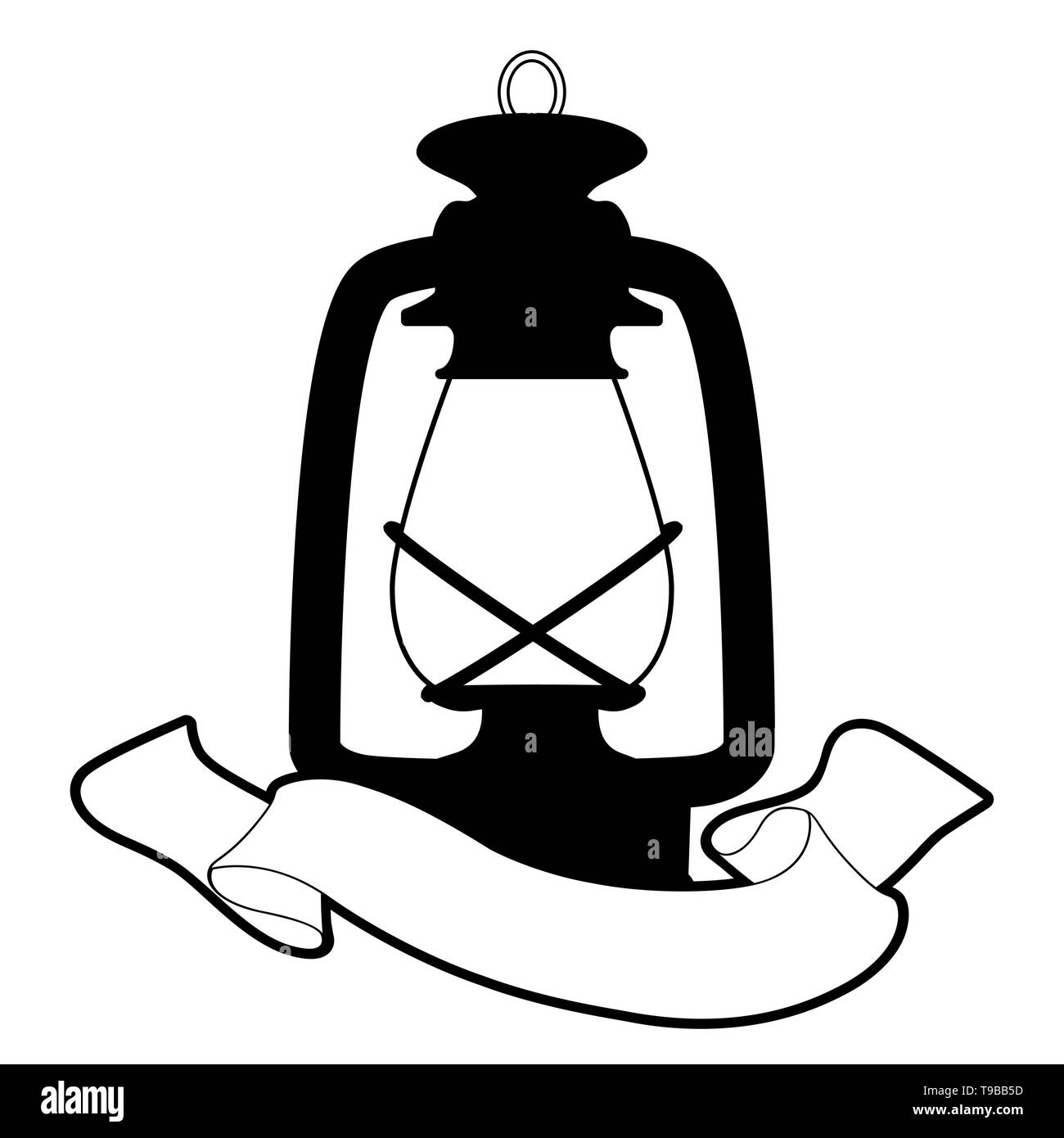 oil lamp clipart black and white