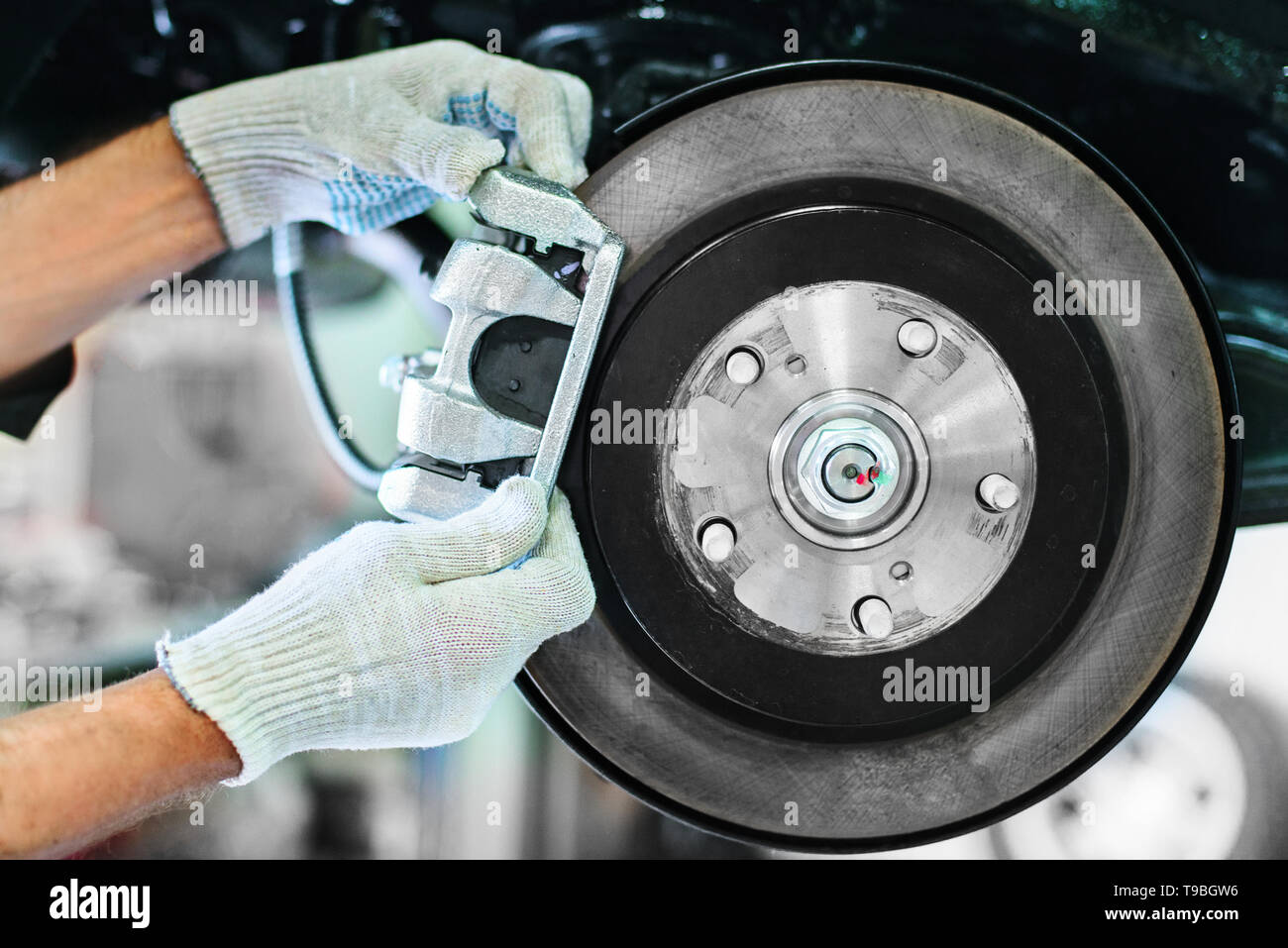 vehicle brake system check Stock Photo