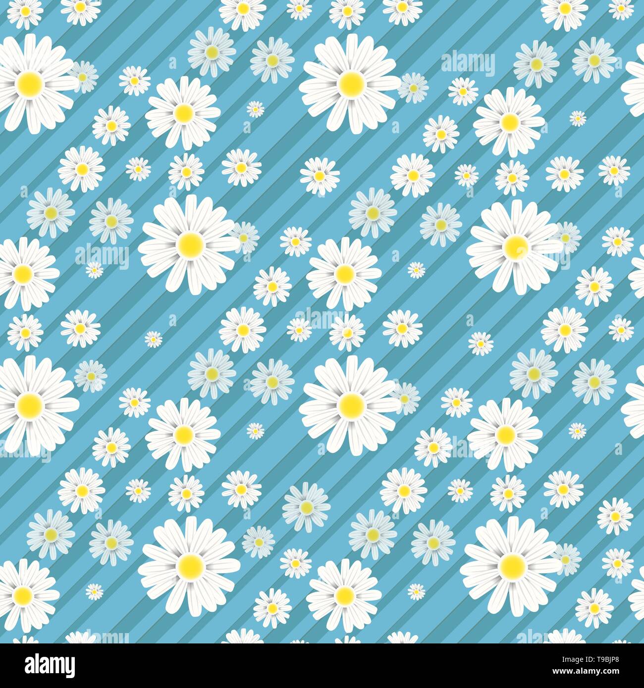 Seamless background with daisy flowers on black. Vector  10  Stock Vector Image & Art - Alamy