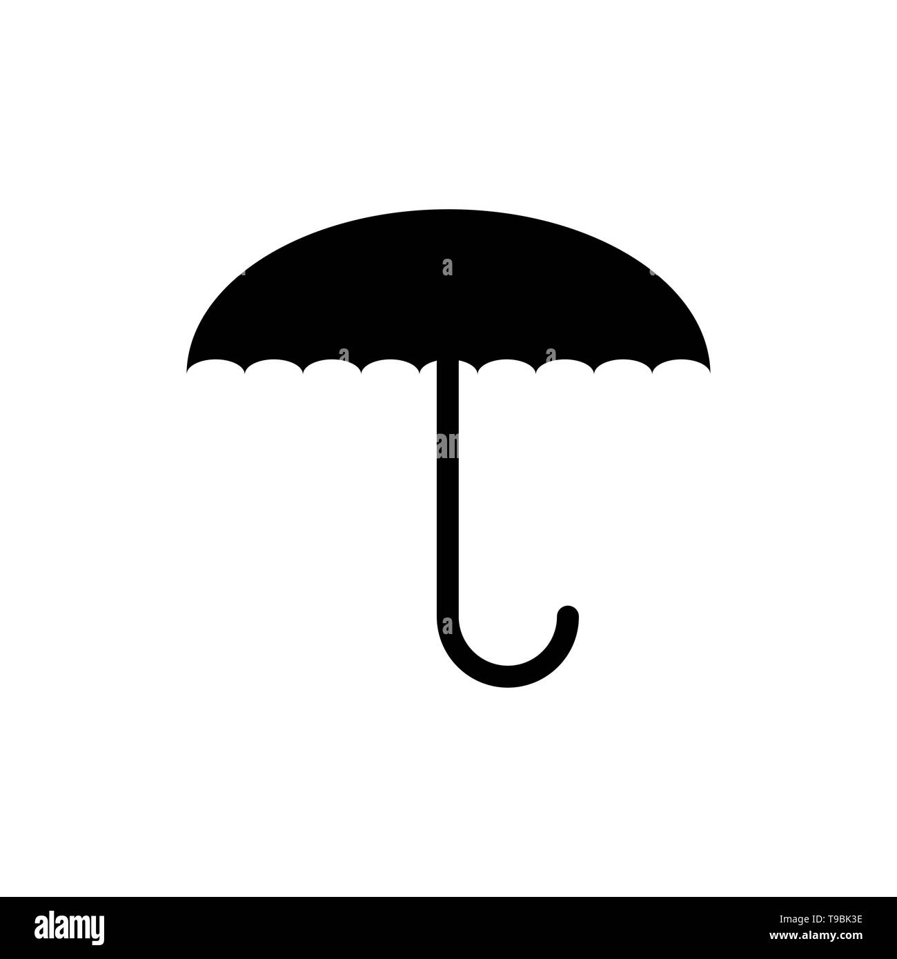Vector image of flat, isolated, umbrella icons. Design a flat black ...