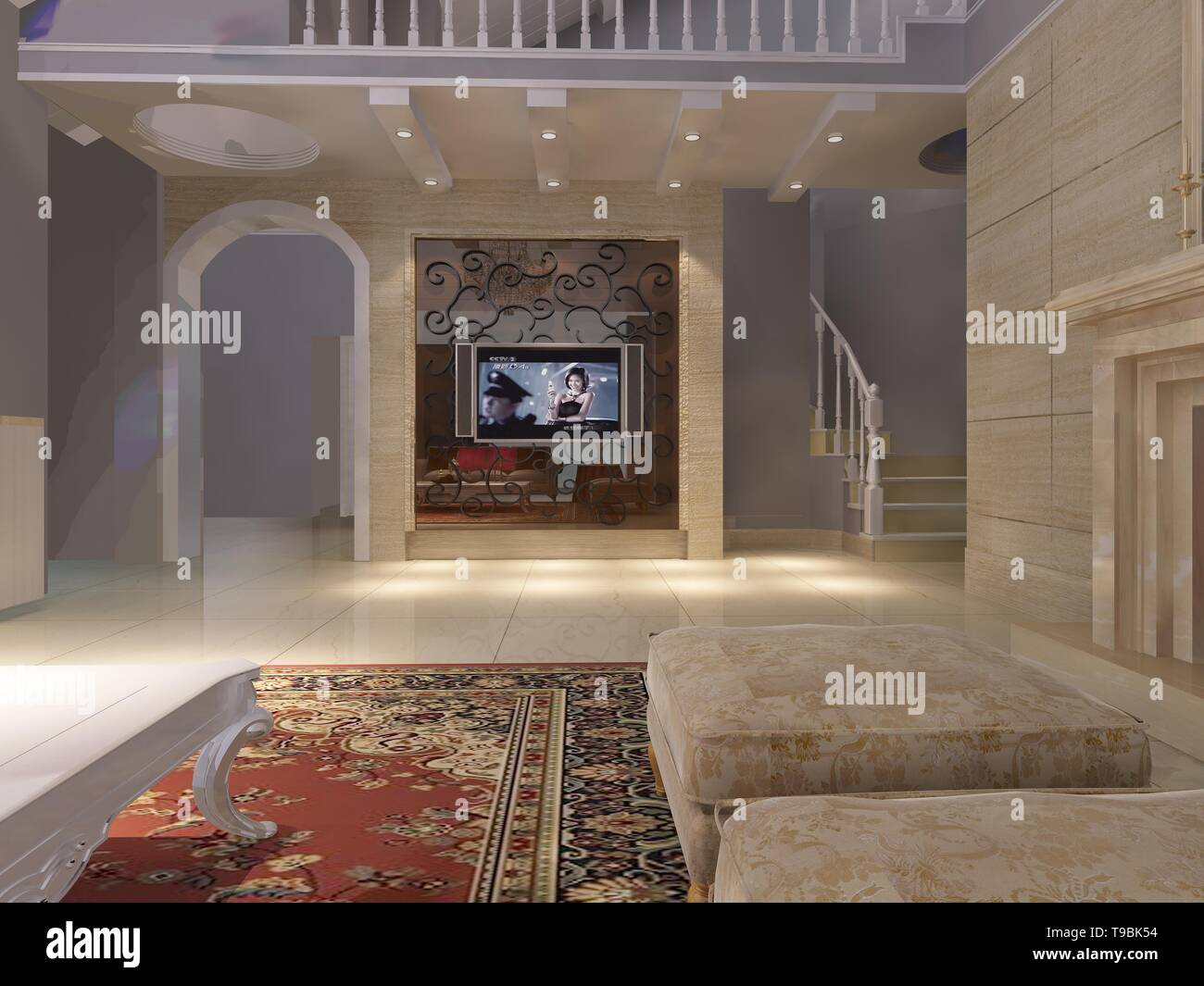 home interior 3d rendering Stock Photo - Alamy