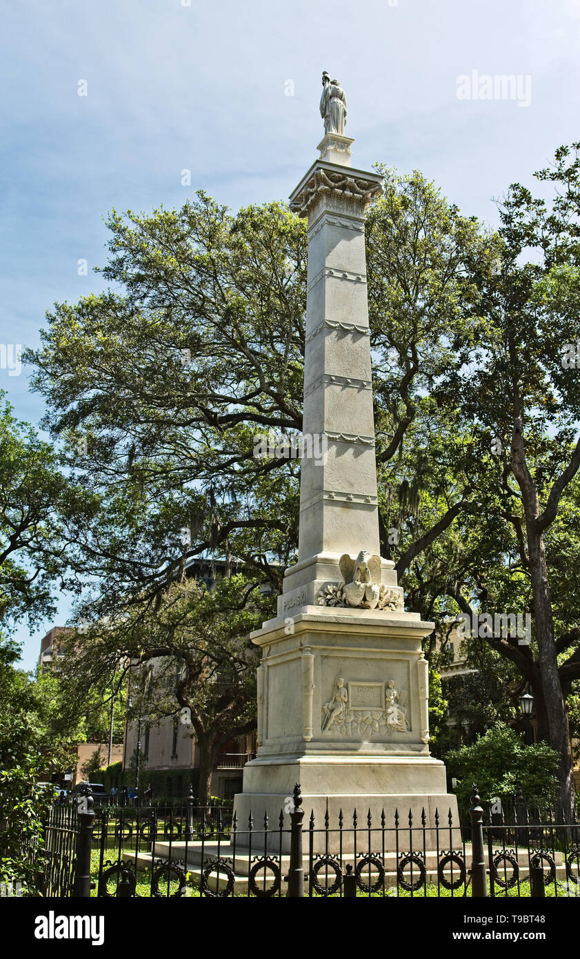 Pulaski Statue in Savannah Stock Photo Alamy