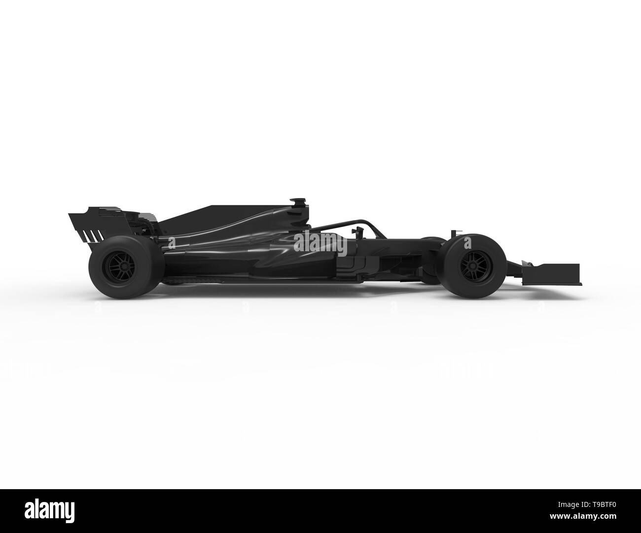 3d Rendering of a Formula Race Car in Black and White Color, Sport