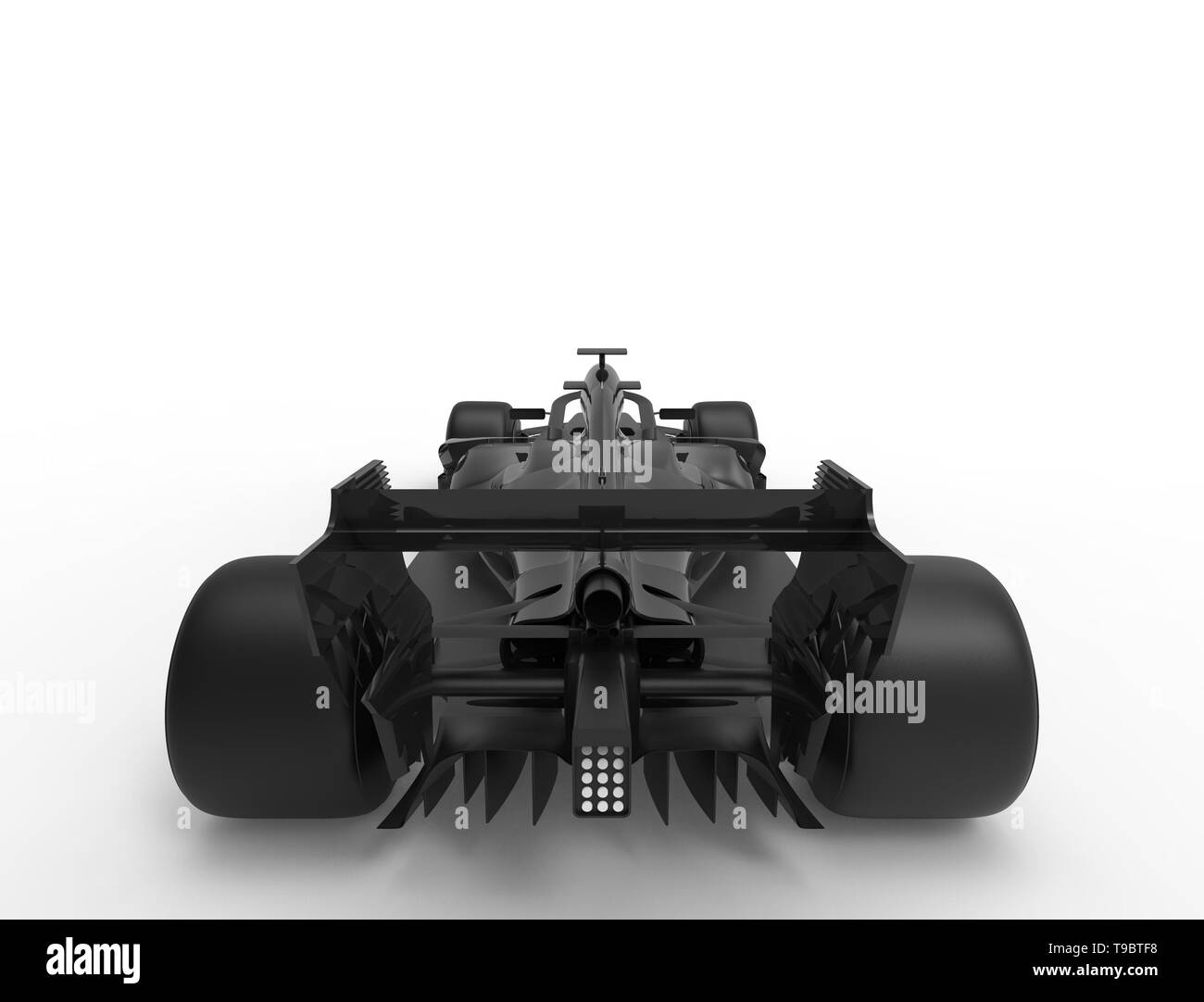 3D rendering illustration with of an modern all black race sport car ...