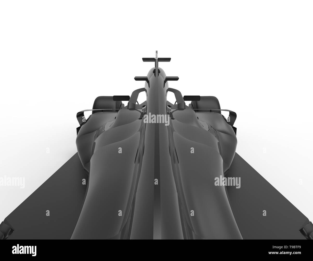 3D rendering illustration with of an modern all black race sport car ...
