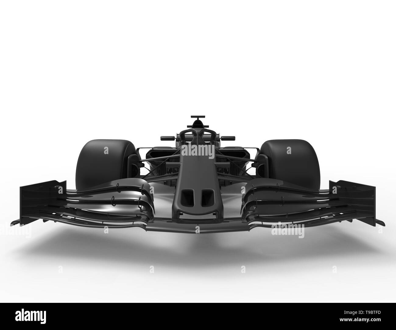 3d Rendering of a Formula Race Car in Black and White Color, Sport