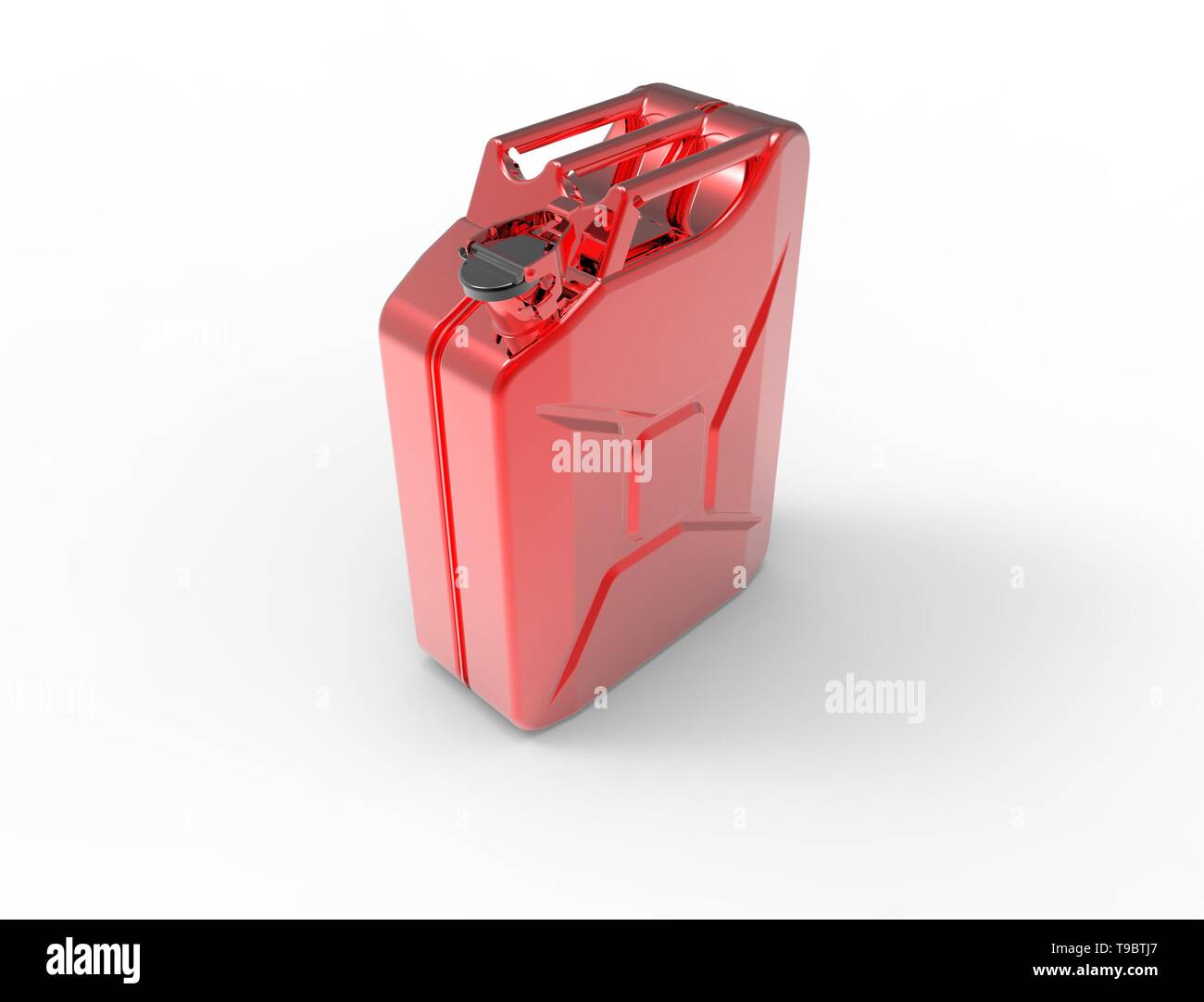 3D rendering of a red jerry can isolated Stock Photo Alamy