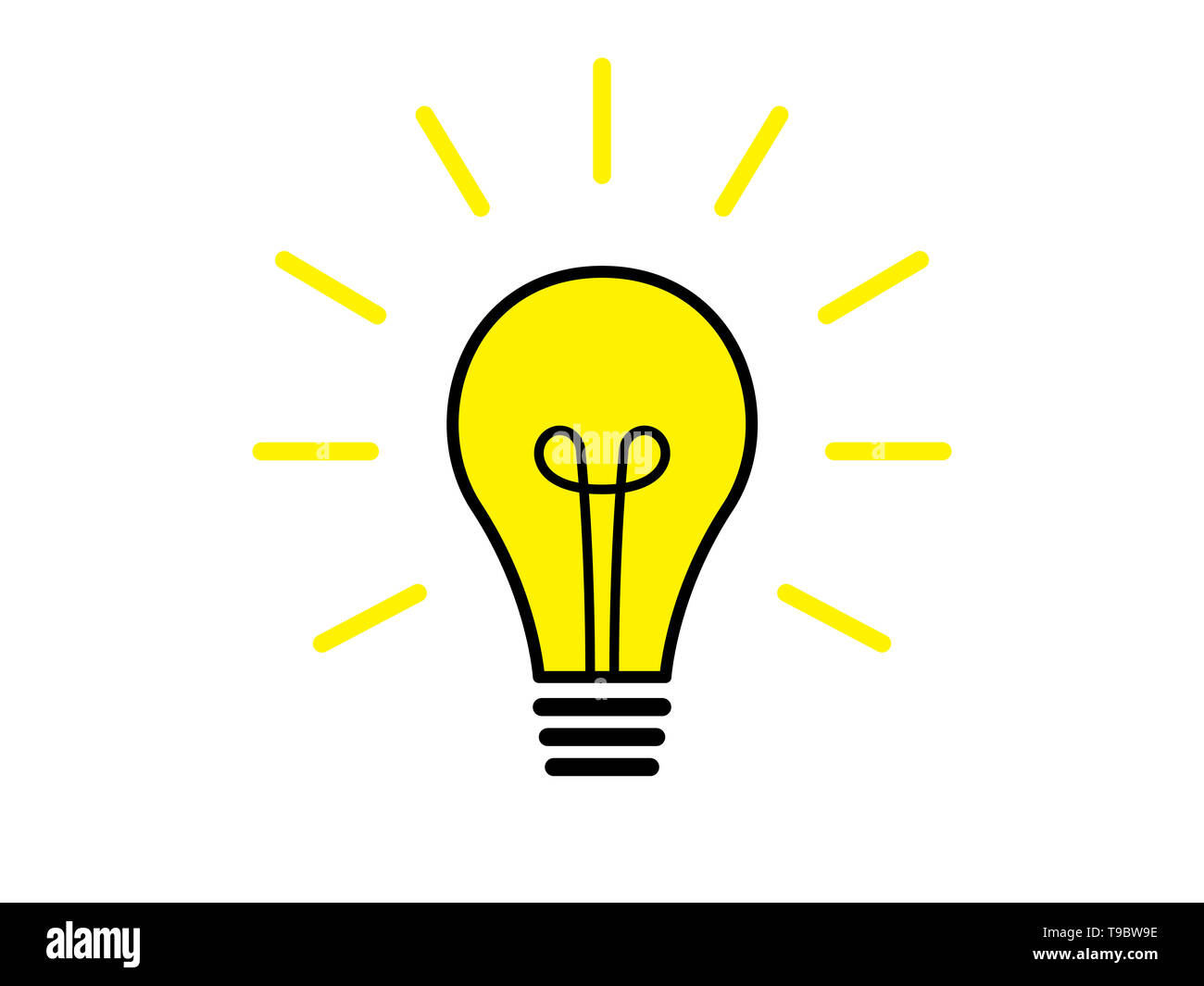 Light bulb shining illustration isolated on white background Stock Photo -  Alamy