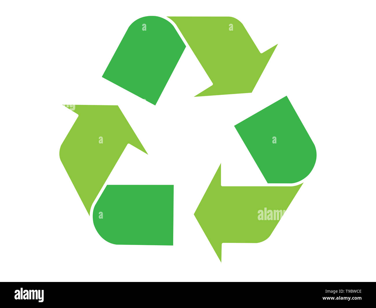 Recycling logo green isolated on white background Stock Photo Alamy