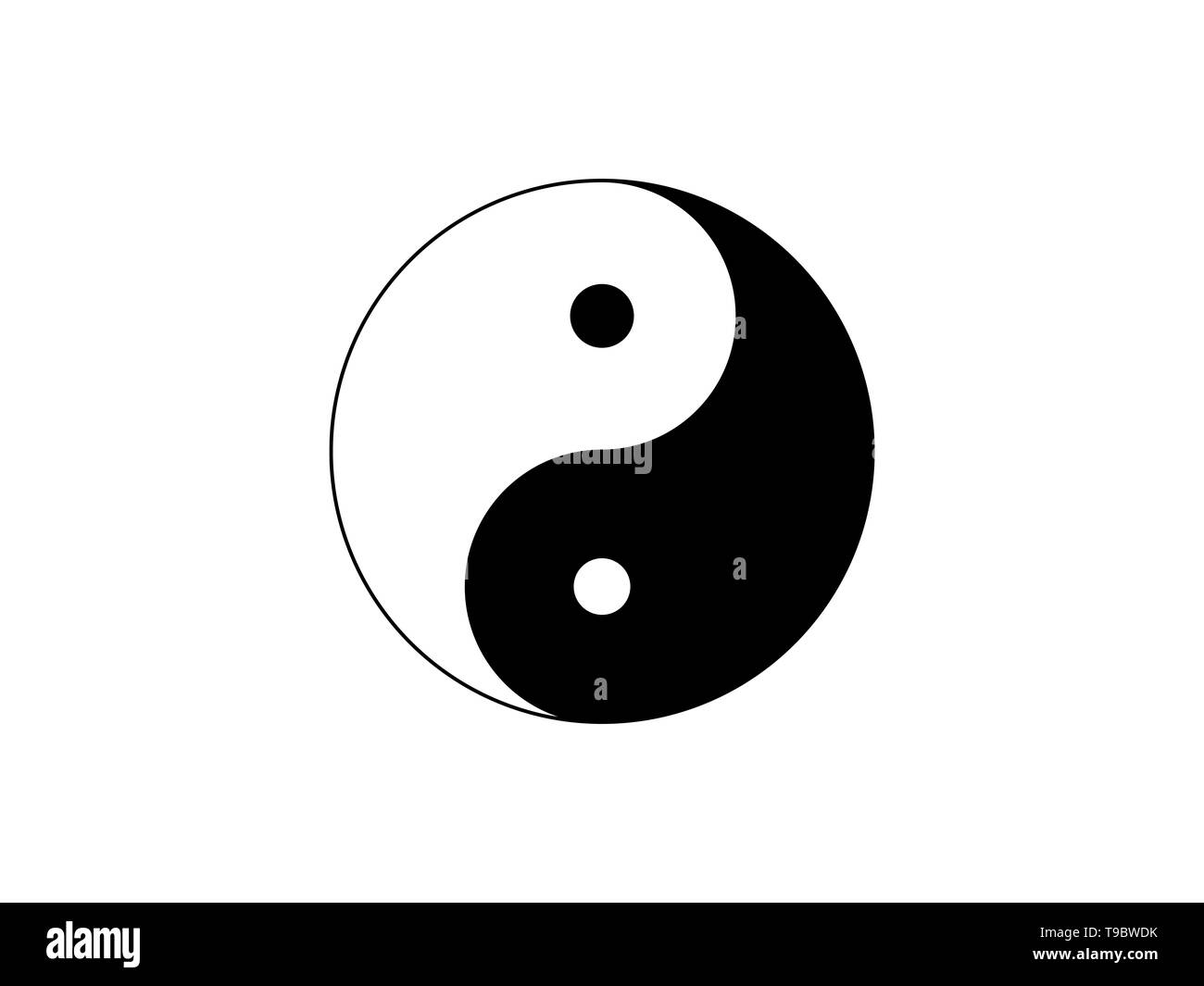 Yin Yang symbol icon illustration isolated on white background Stock ...