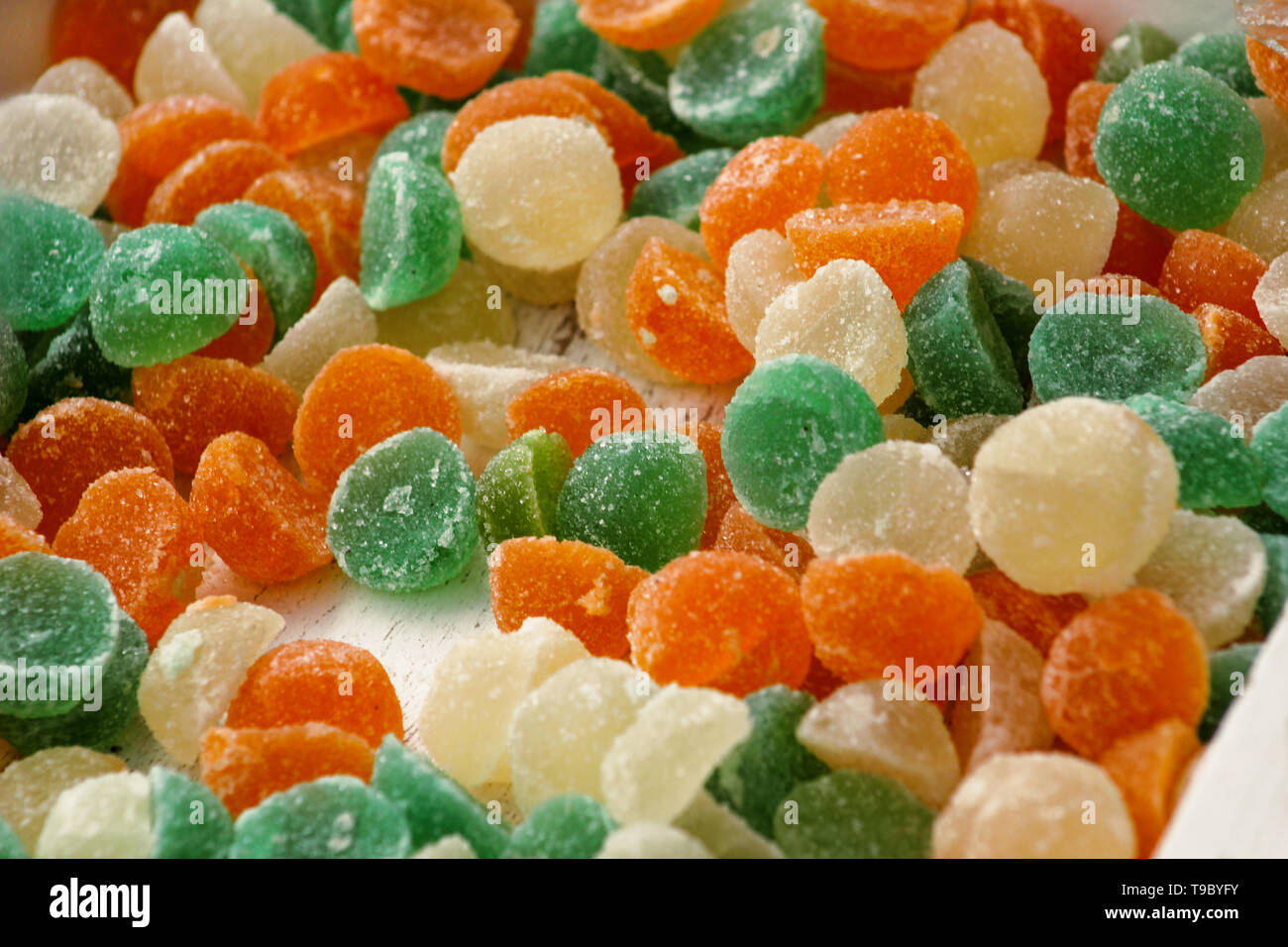 Different Gelatin Sweet Fruit Candy Candies Sugar Assorted Colorful Jelly Sweets Colored Confectionery For Kids Delicious Multicolor Candies In Box Stock Photo Alamy