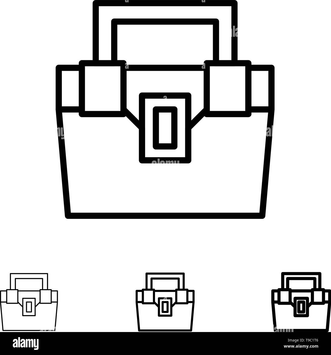 Bag, Box, Construction, Material, Toolkit Bold and thin black line icon