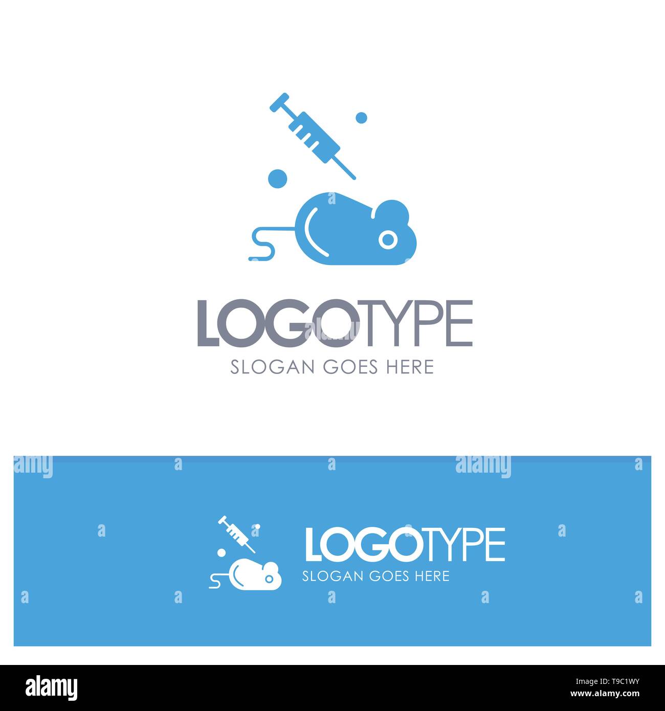 Experiment, Laboratory, Mouse, Science Blue Solid Logo with place for