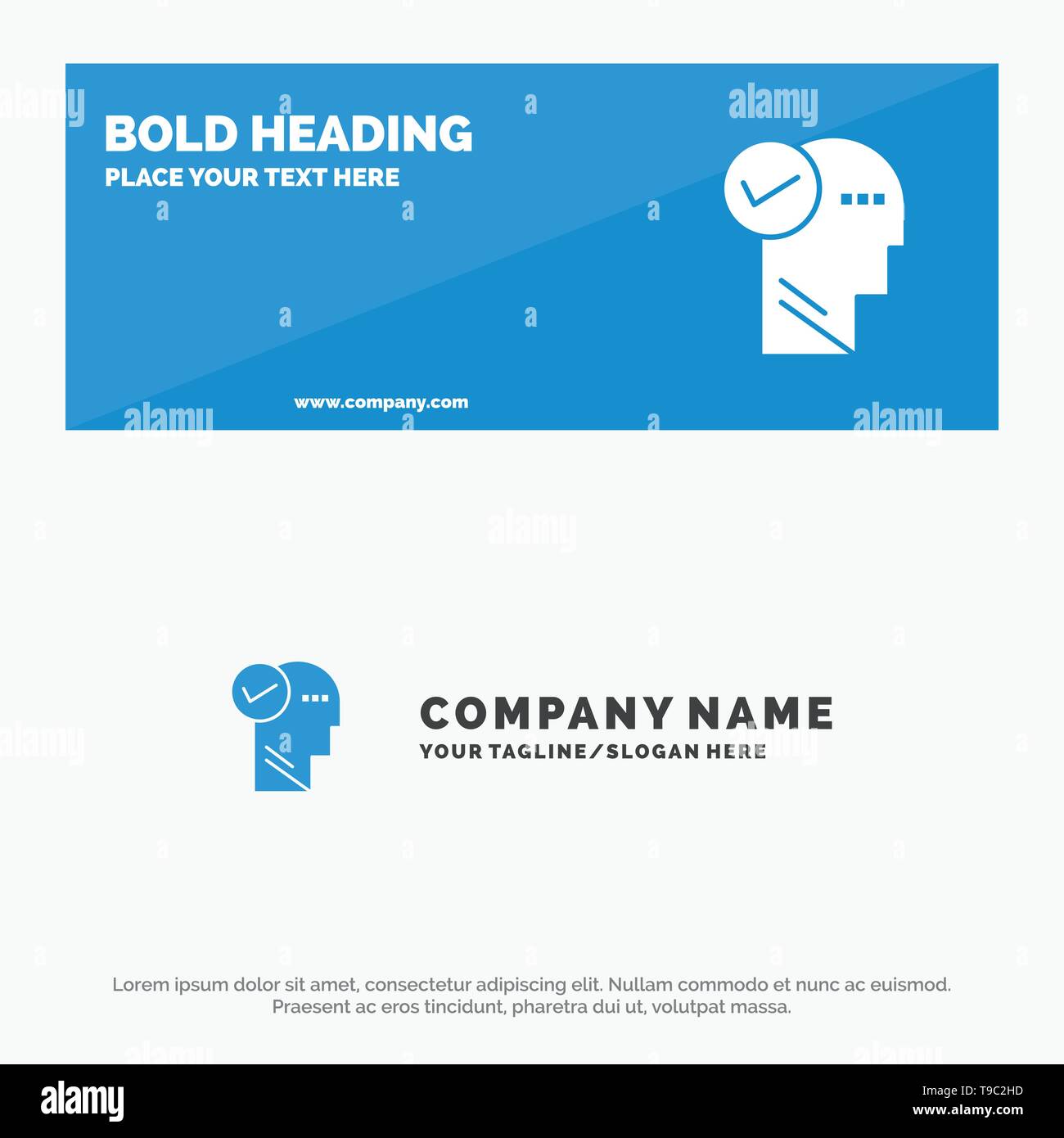 Mind Head Solution Thinking Solid Icon Website Banner And