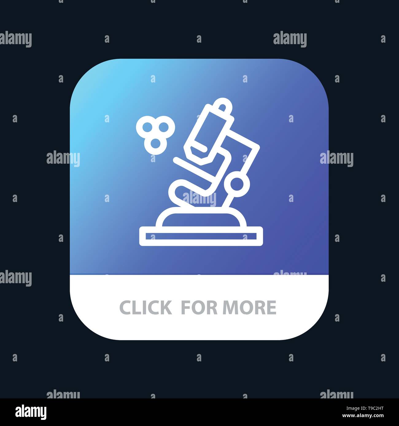 Biology, Microscope, Science Mobile App Button. Android and IOS Line