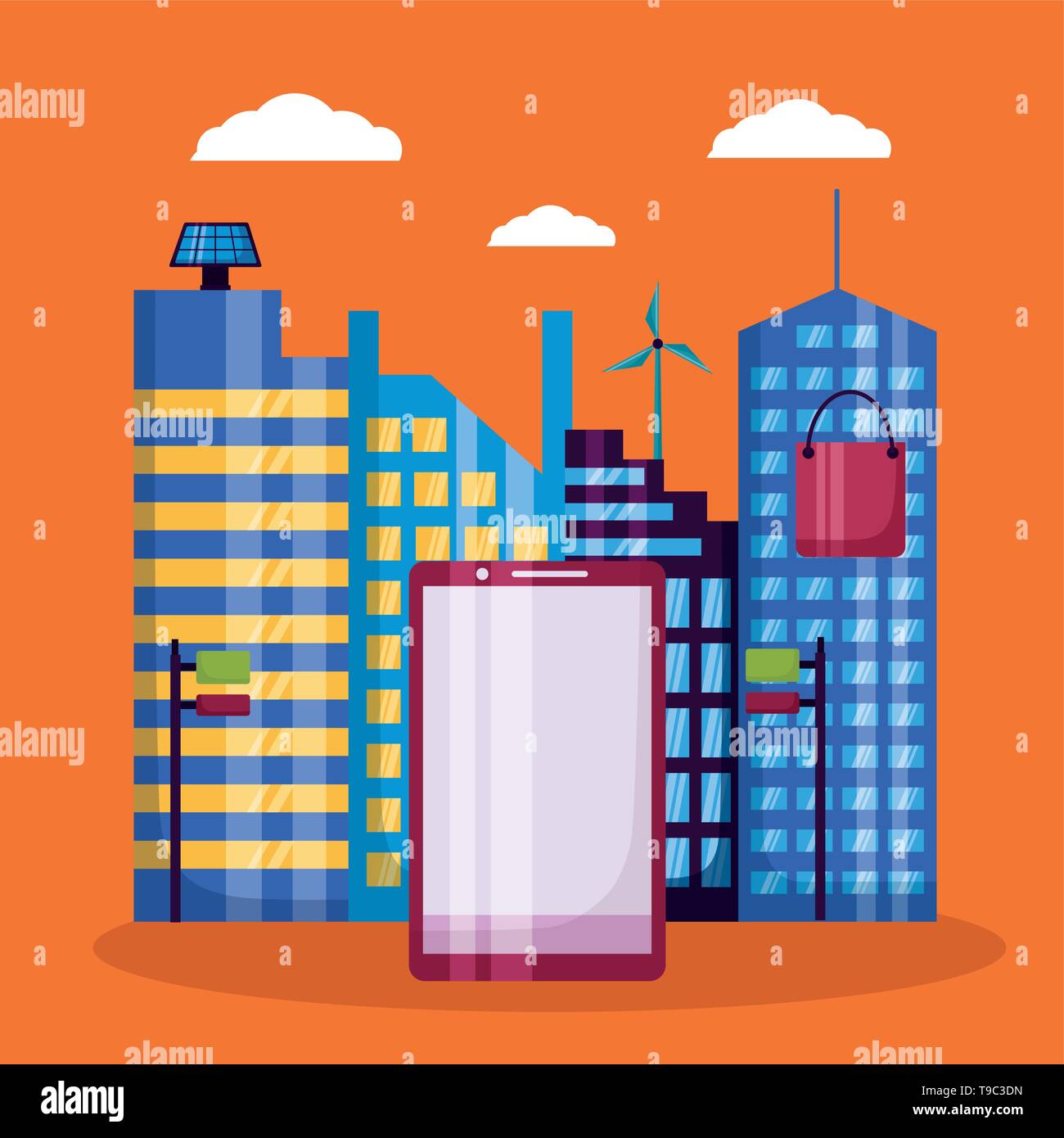 smart city design Stock Vector