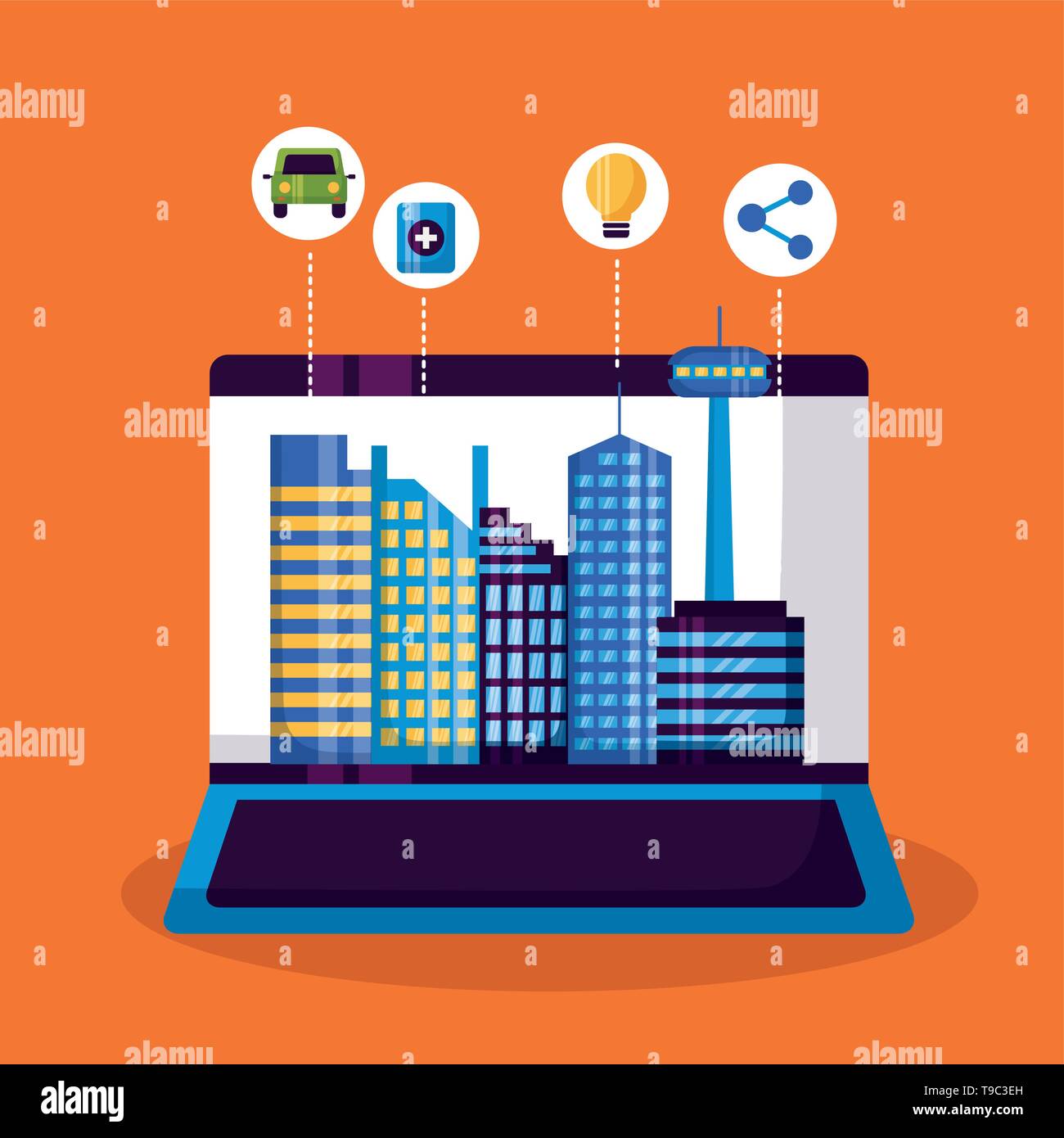 smart city design Stock Vector