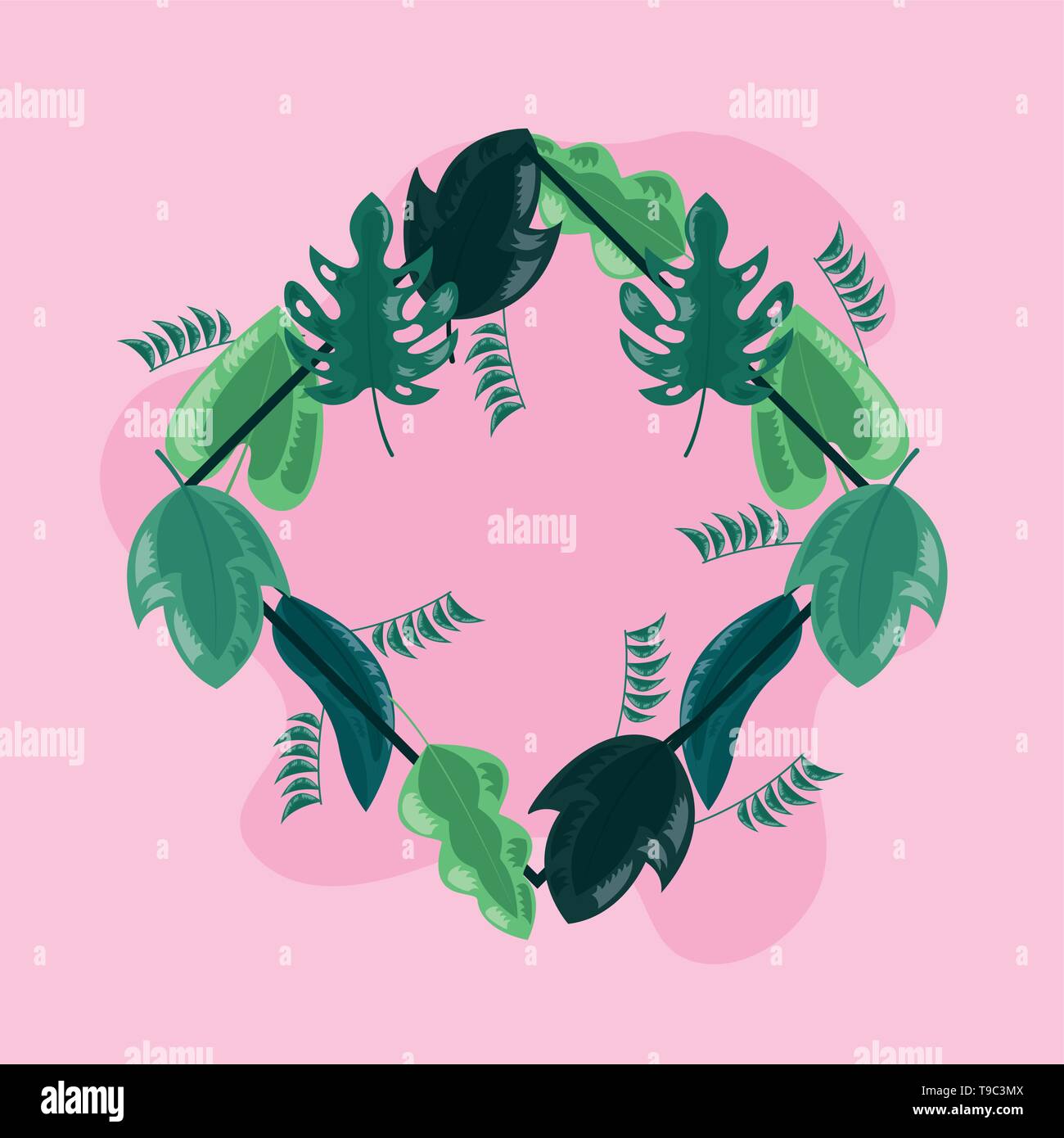 frame tropical leaves Stock Vector Image & Art - Alamy