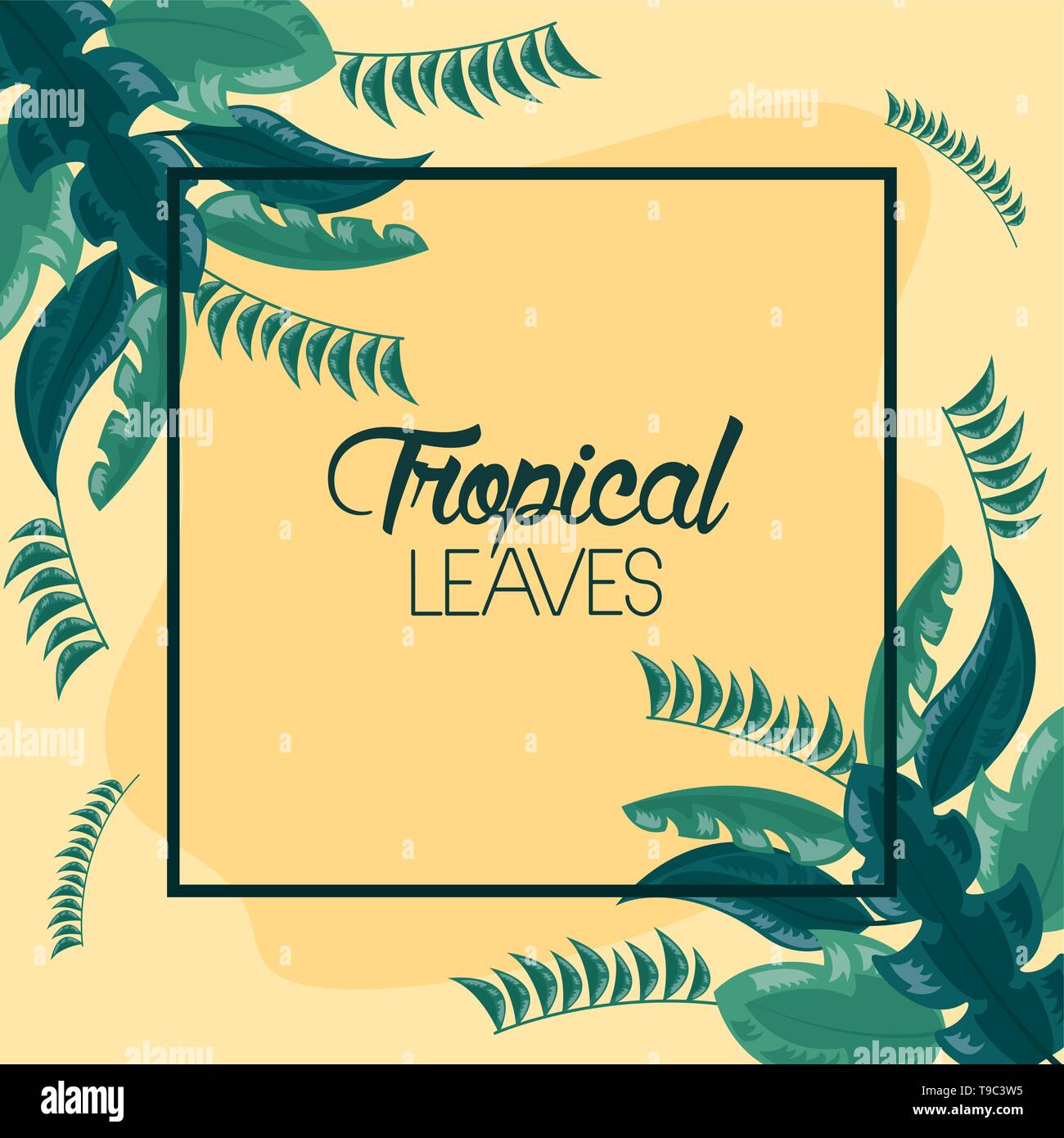 frame tropical leaves Stock Vector Image & Art - Alamy