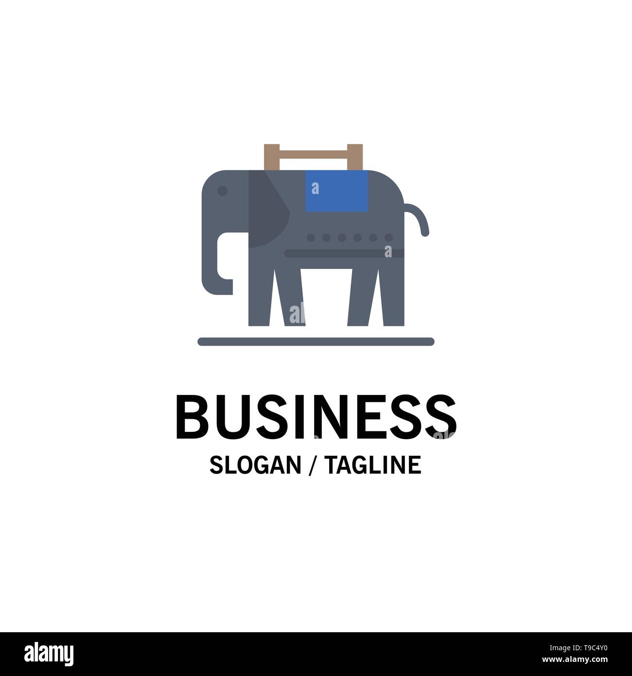 Elephant, American, Usa Business Logo Template. Flat Color Stock Vector