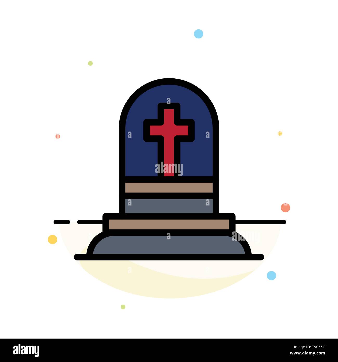 Death, Grave, Gravestone, Rip Abstract Flat Color Icon Template Stock Vector