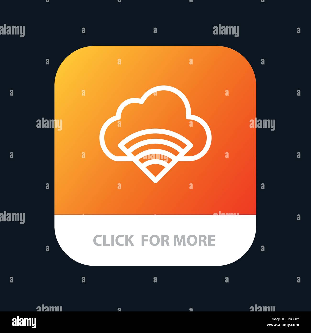 Cloud Connection Wifi Signal Mobile App Button Android And Ios Line Version Stock Vector Image Art Alamy