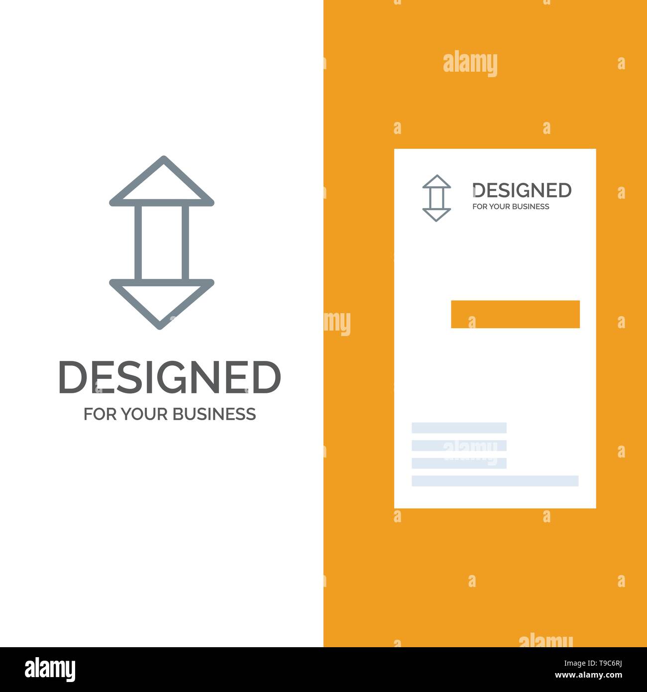 Arrow, Arrows, Up, Down Grey Logo Design and Business Card Template Stock Vector