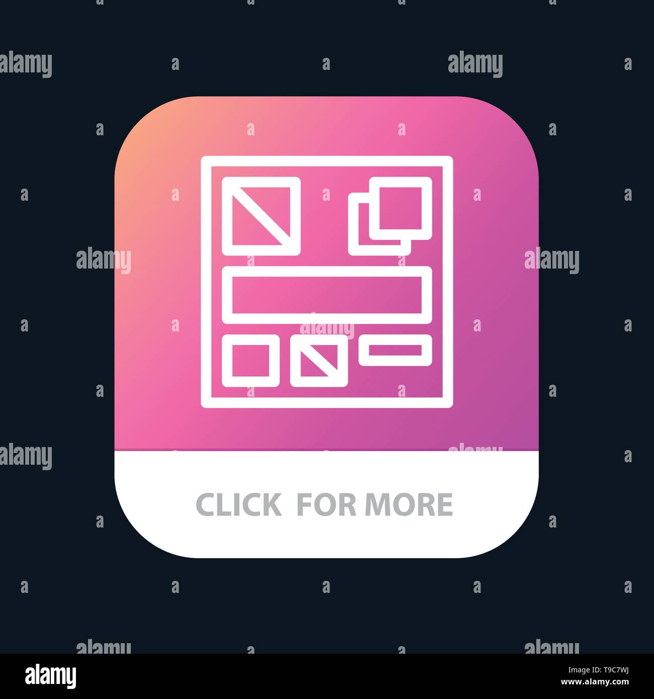 Design Mockup Web Mobile App Button Android And Ios Line Version Stock Vector Image Art Alamy