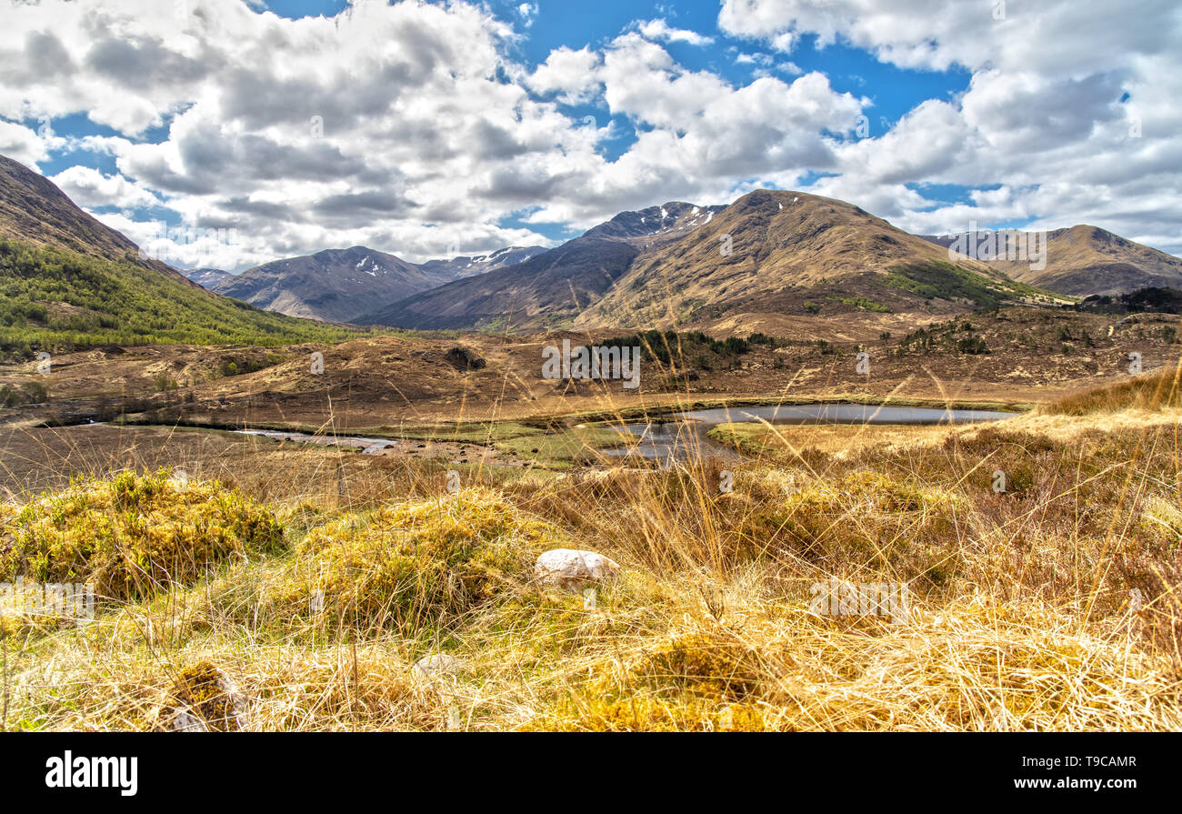 Impression of the Scottish Highlands and Loch Affric in Scotland Stock Photo