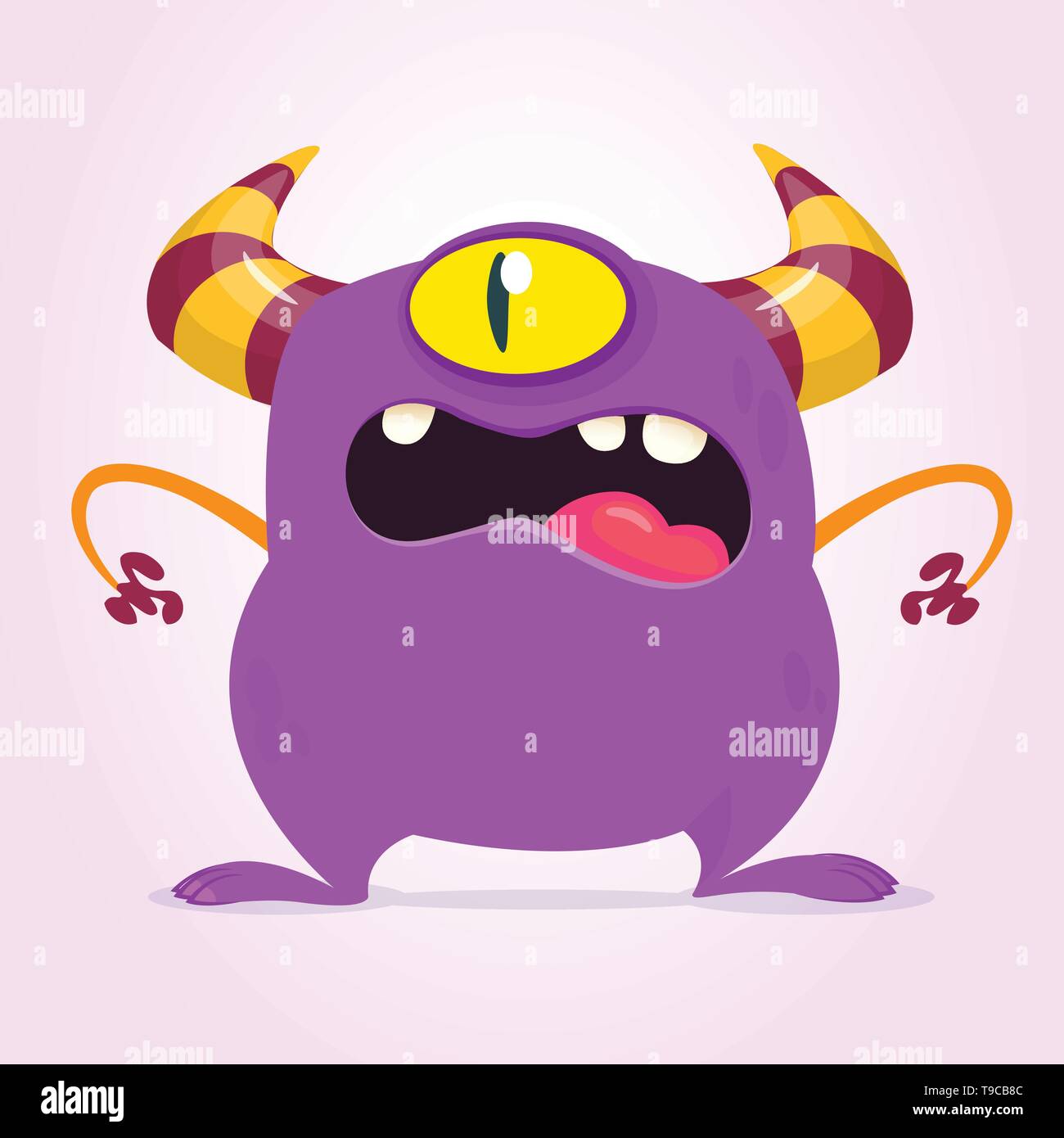 Angry cartoon monster with one eye. Vector purple monster illustration.  Halloween design Stock Vector Image & Art - Alamy